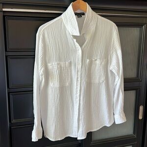 White Gauze Buttondown